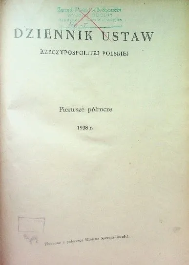Dziennik ustaw Rzeczypospolitej Polskiej 1938 r. Zamów dziś