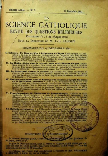 La science catholique 10 numerów rok 1891 1892 Szybka dostawa