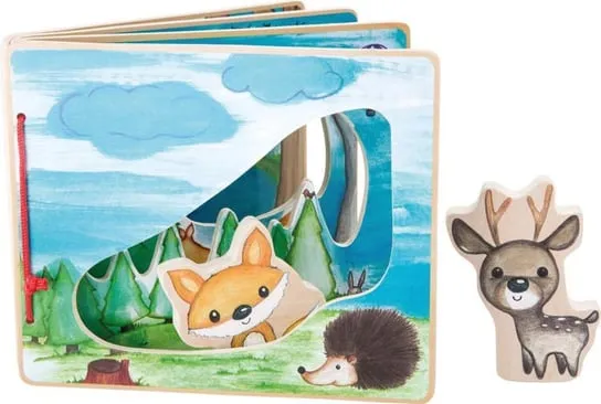 Darmowa dostawa Drewniana książeczka dla dzieci - w lesie small foot design - drewniana książeczka do czytania dla 2 latka