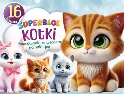 Promocja SUPERBLOK KOTKI. KOLOROWANKI ZE WZOREM NA NAKLEJCE