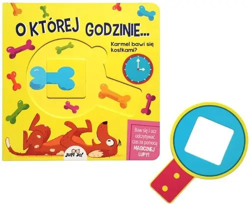 Bestseller O której godzinie... Karmel bawi się kostkami? Książka z magiczną lupą