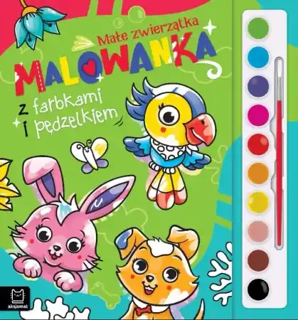 Malowanka z farbkami i pędzelkiem. Małe zwierzątka - Anna Podgórska Nie przegap