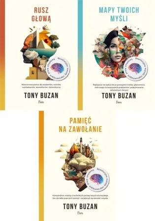 PAK 3x Tony Buzan Pamięć + Mapa myśli + Rusz głową - Tony Buzan Szybka wysyłka
